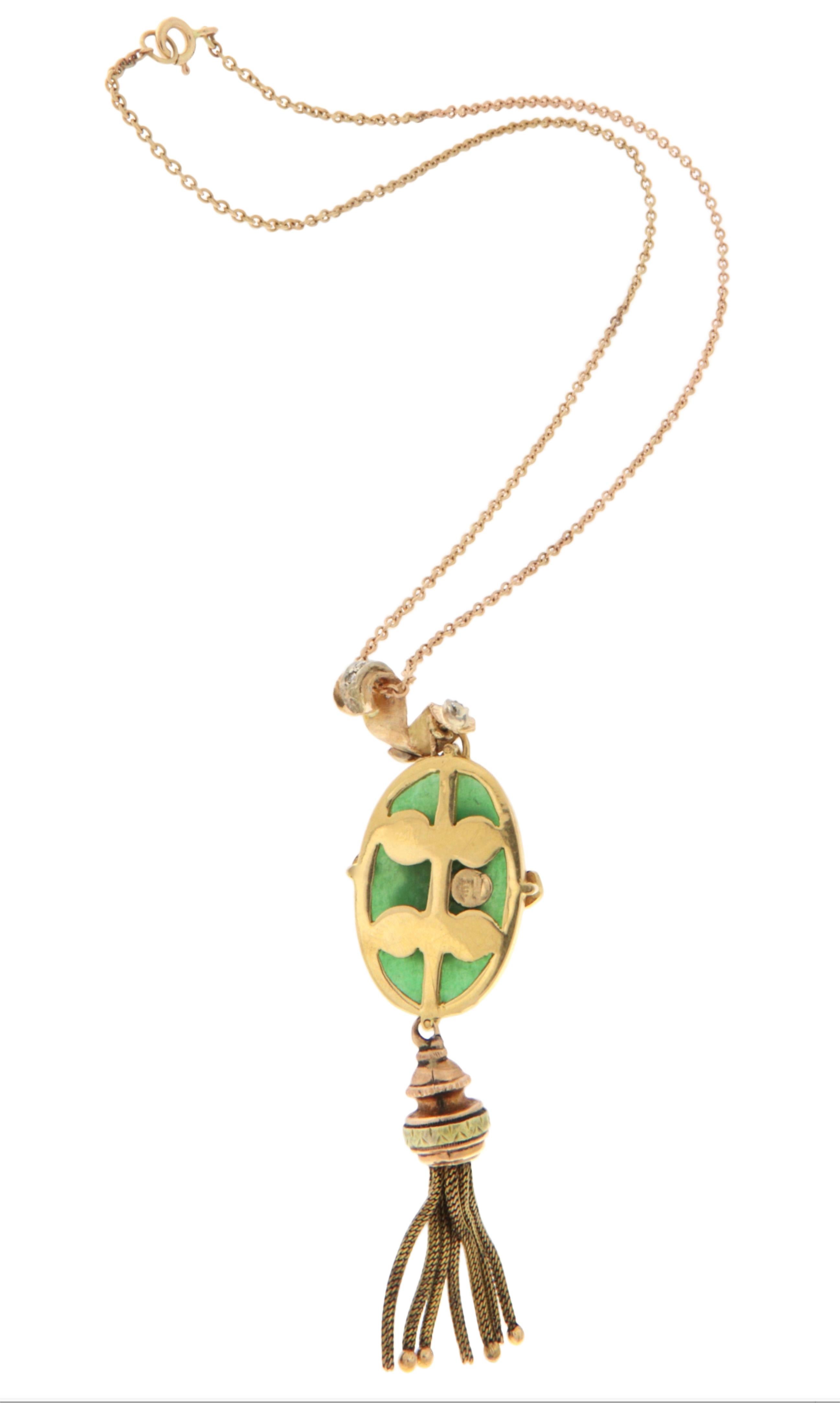 Collier pendentif grenouille en or jaune 18 carats et diamants Pour femmes en vente