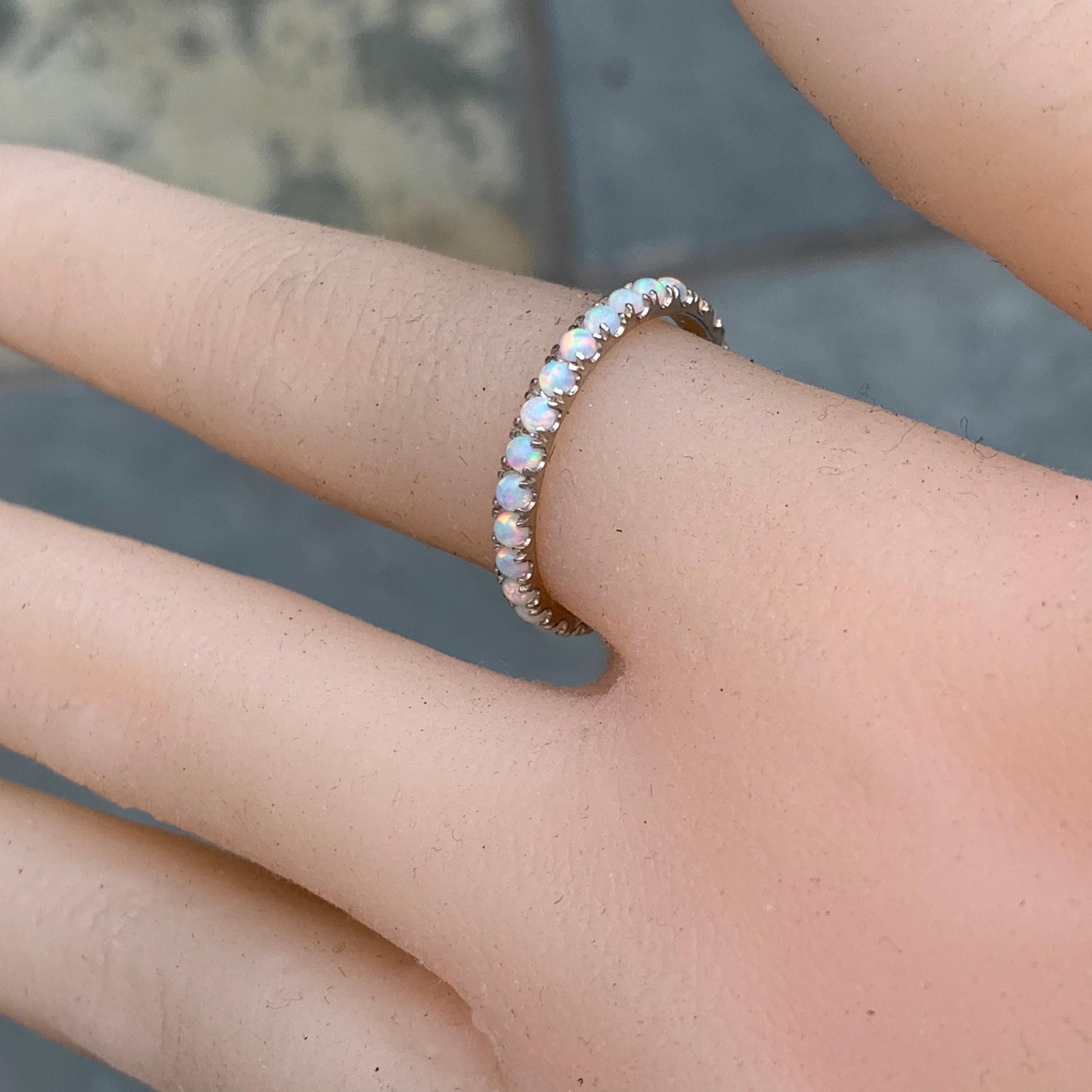 Opal Full Eternity Band, October Birth Stone, 14 Karat Rose Gold, Ben Dannie In New Condition For Sale In West Hollywood, CA