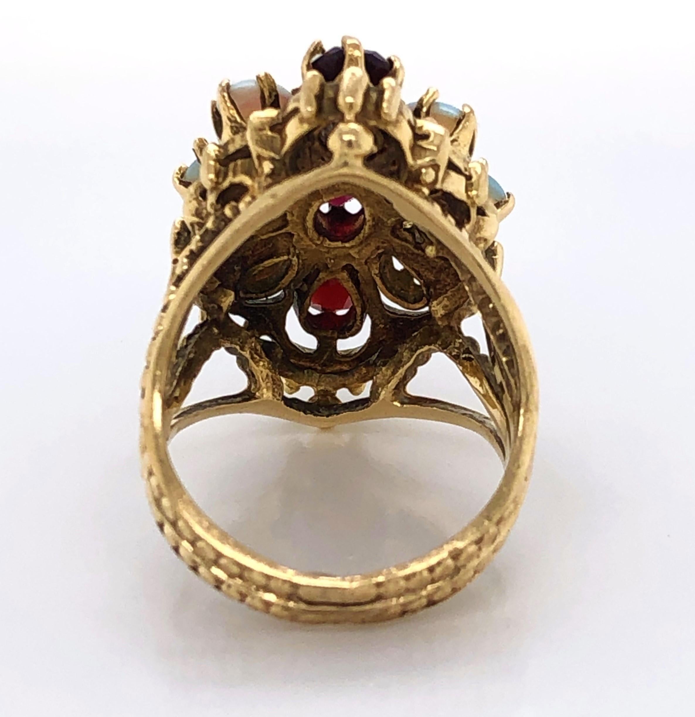 opal garnet ring