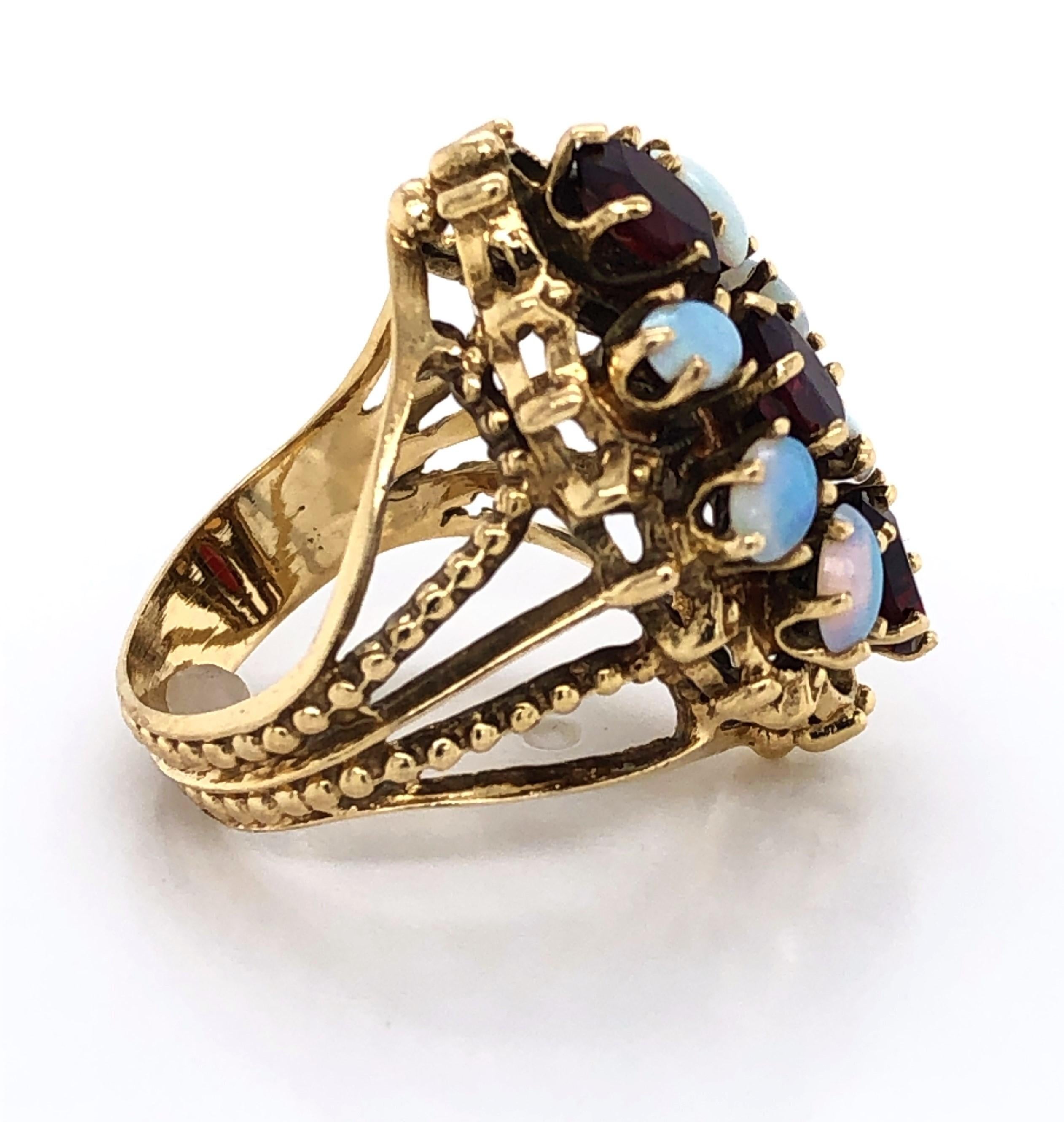 garnet opal ring