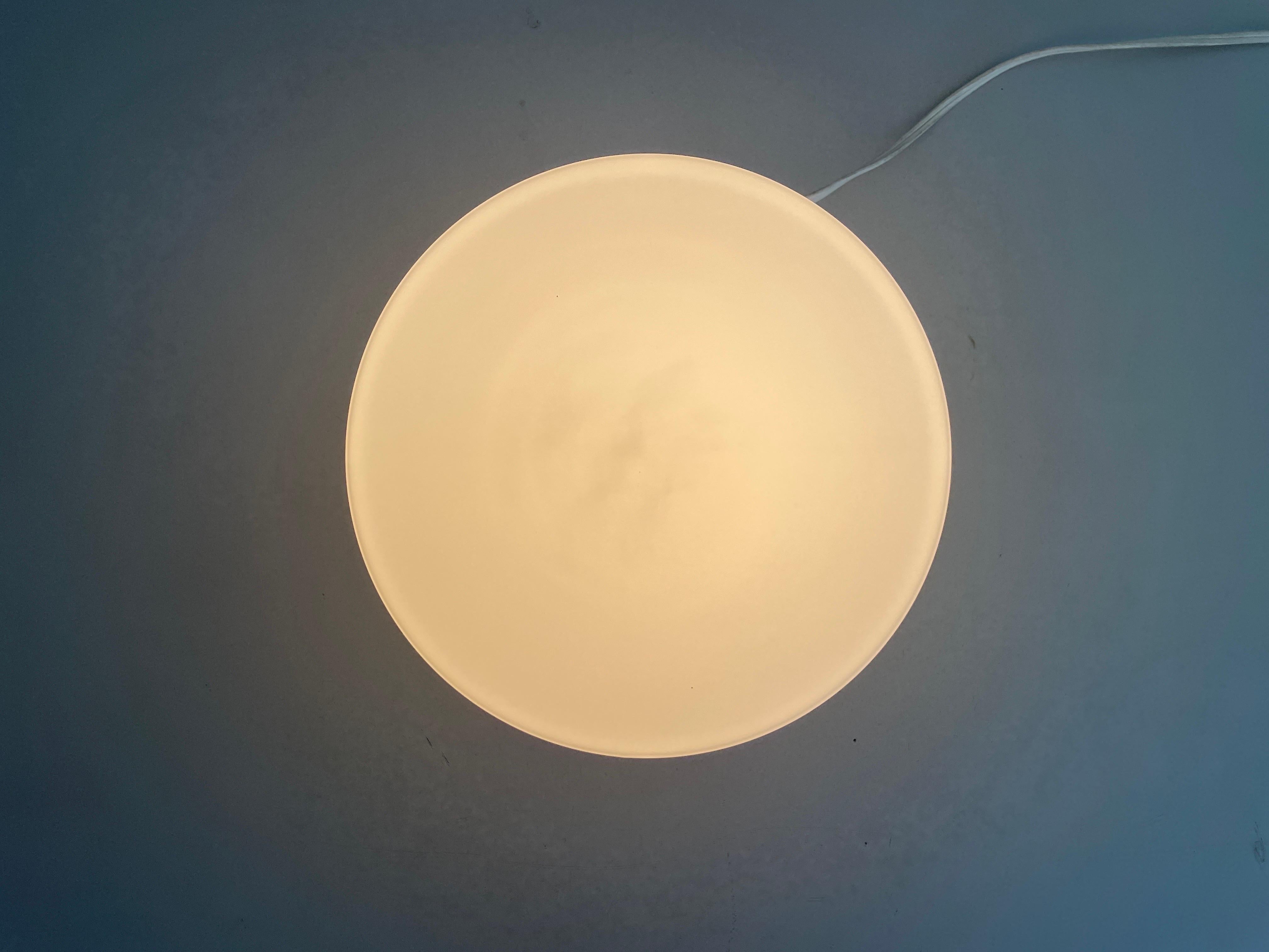 Opal Glas and Metal Deckenlampe by IFÖ, 1960s, Sweden For Sale 7