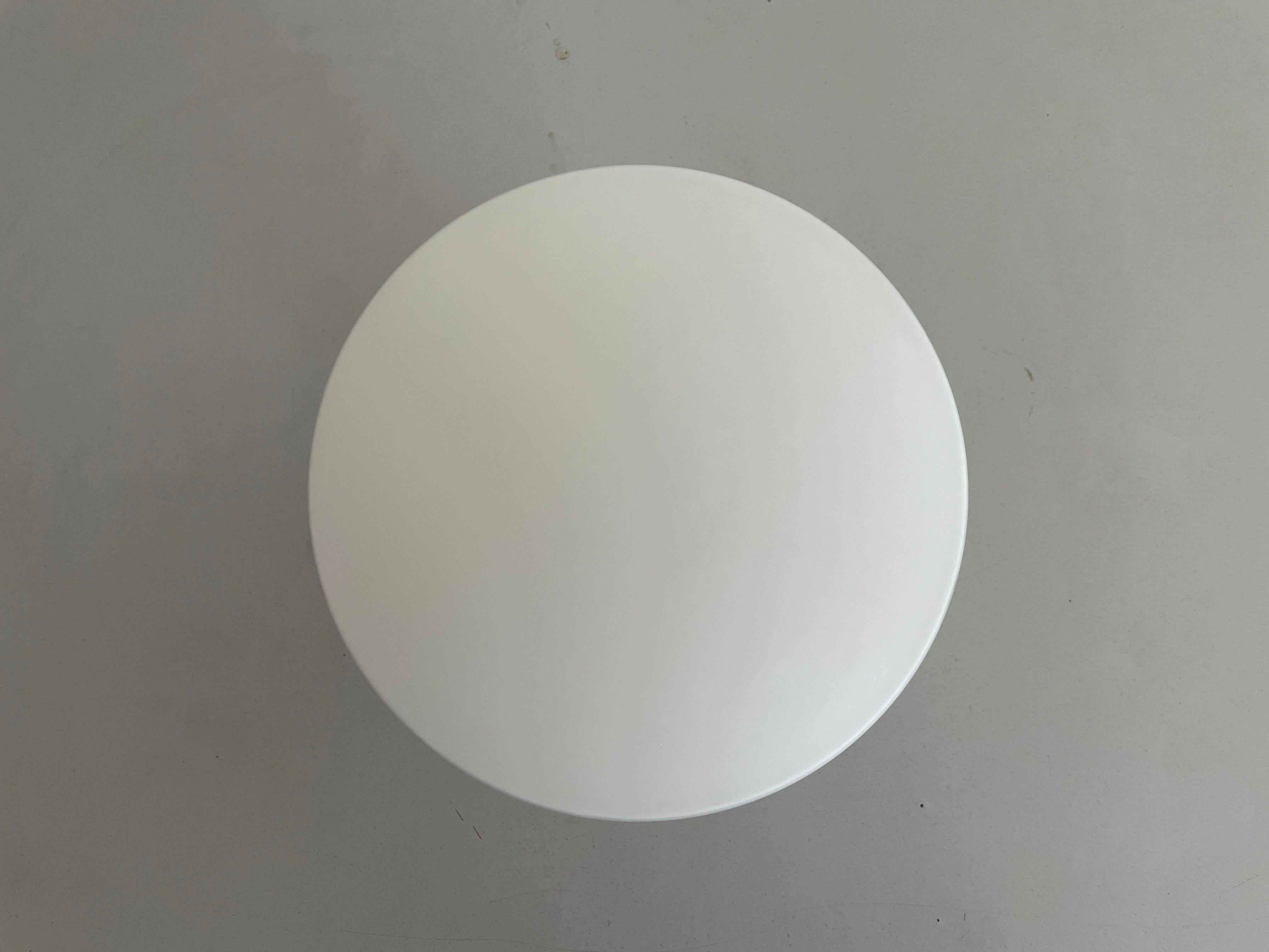Glass Opal Glas and Metal Deckenlampe by IFÖ, 1960s, Sweden For Sale