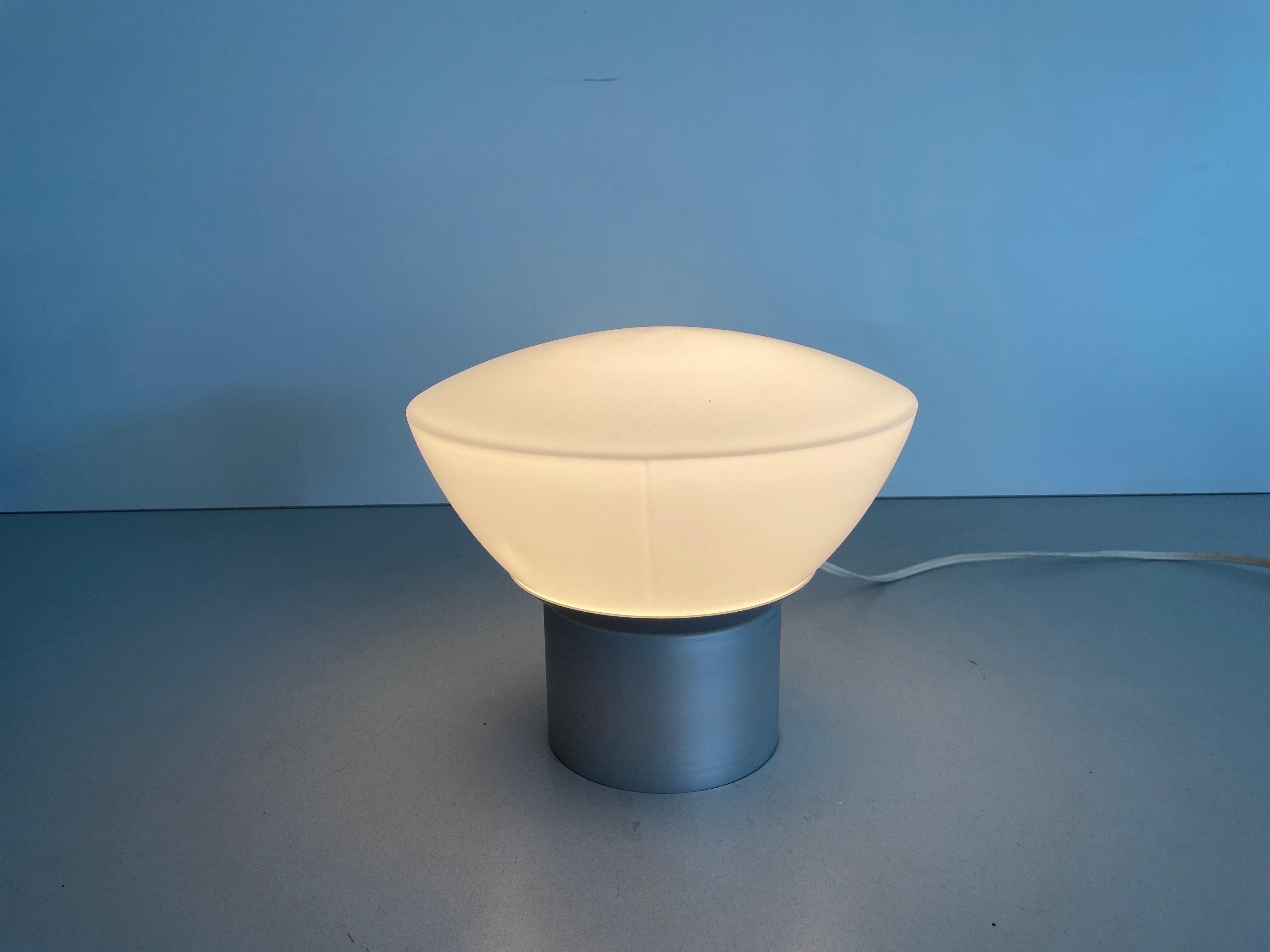 Opal Glas and Metal Deckenlampe by IFÖ, 1960s, Sweden For Sale 2