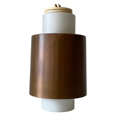 Opal Glass and Copper Plated Flush Mount Light by Staff, 1960s, Germany