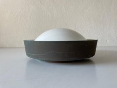 Opal Glass & Black Copper Flush Mount by Boom Leuchten, 1960s, Germany