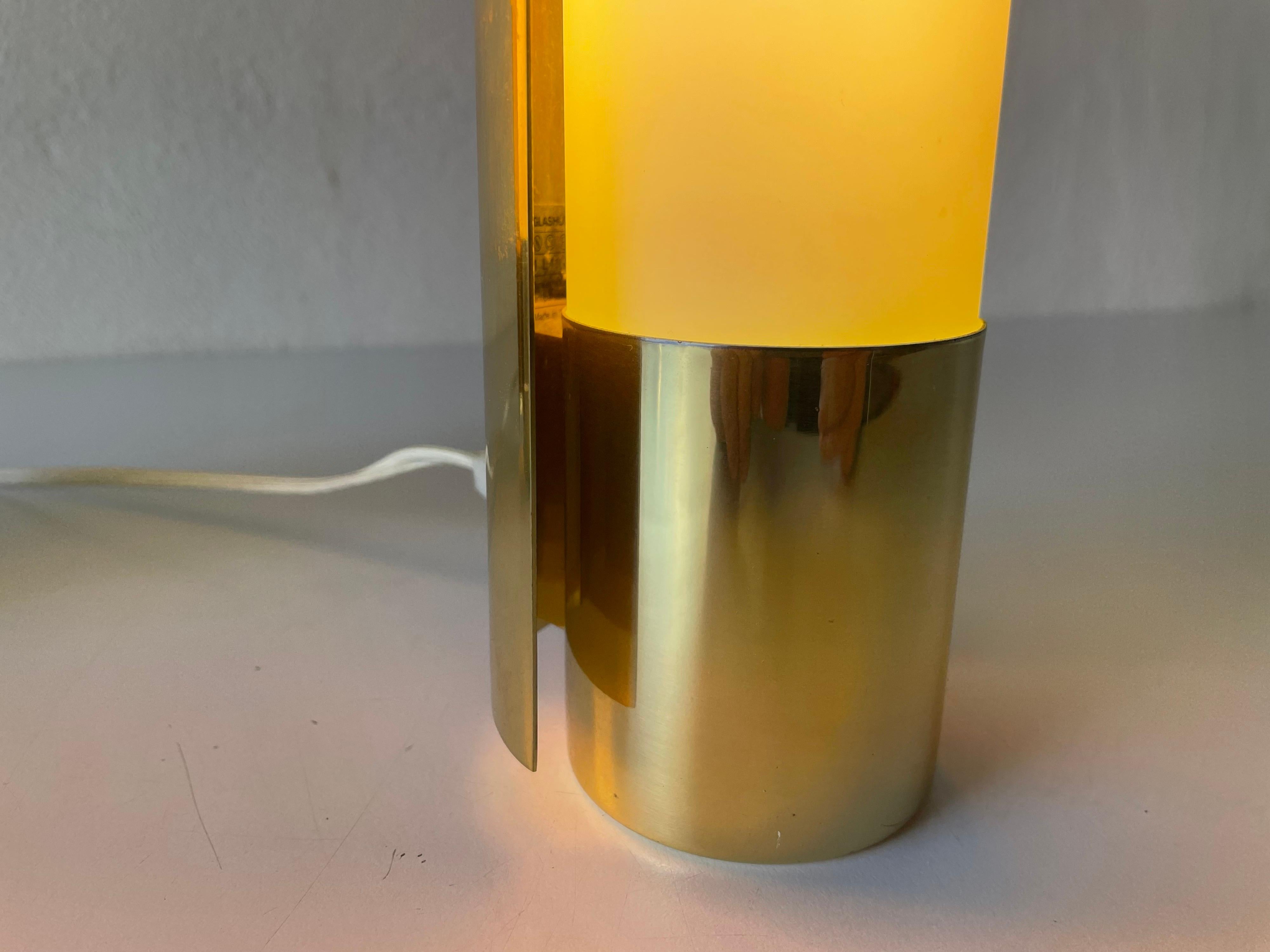 Opal Glass & Brass Pair of Sconces by Limburg, 1970s, Germany For Sale 9