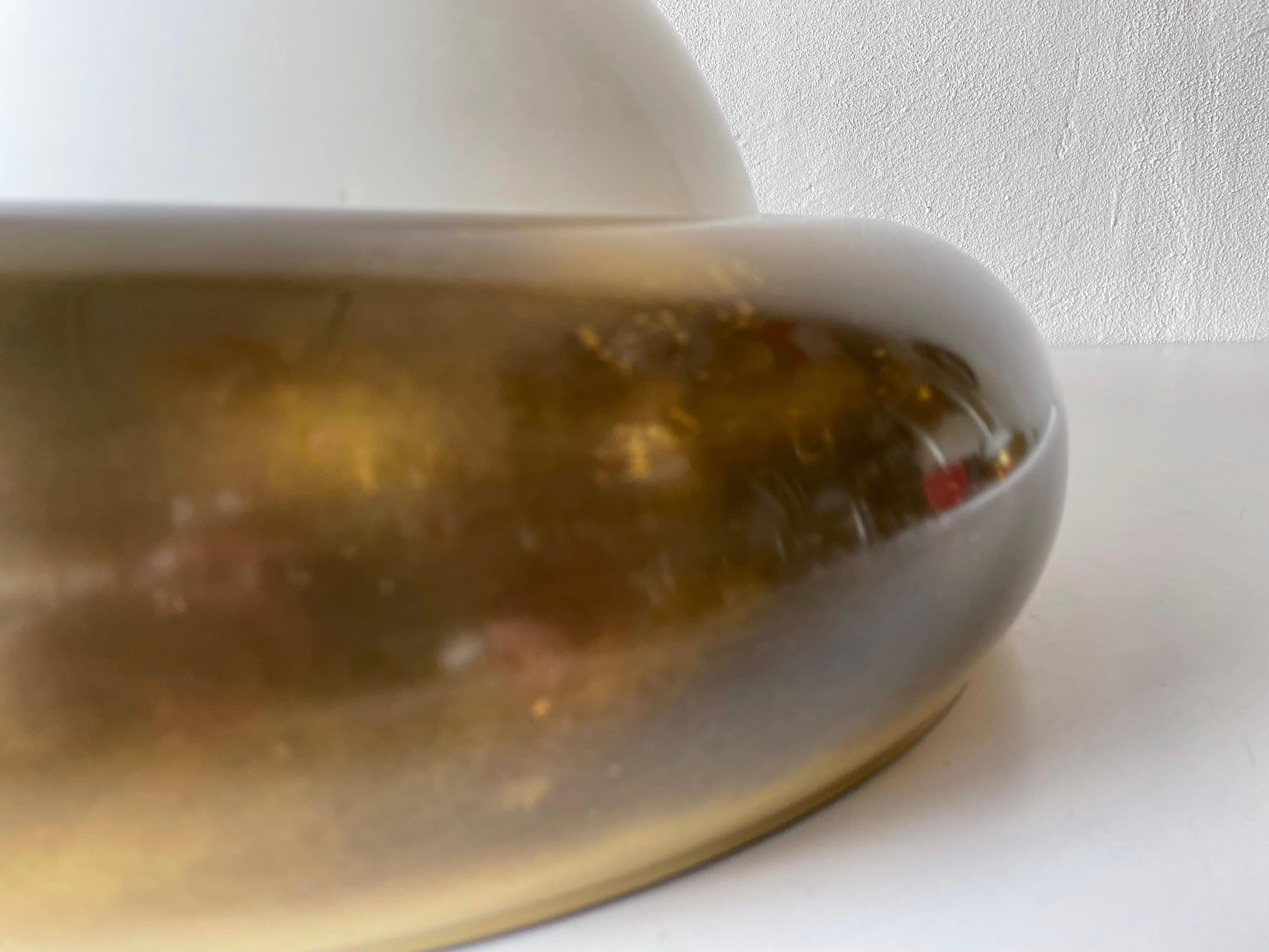 Mid-20th Century Opal Glass & Brass Ufo 