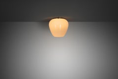 Opal Glass Ceiling Lamp by Gunnel Nyman (Attr.) for Idman, Finland 1950s