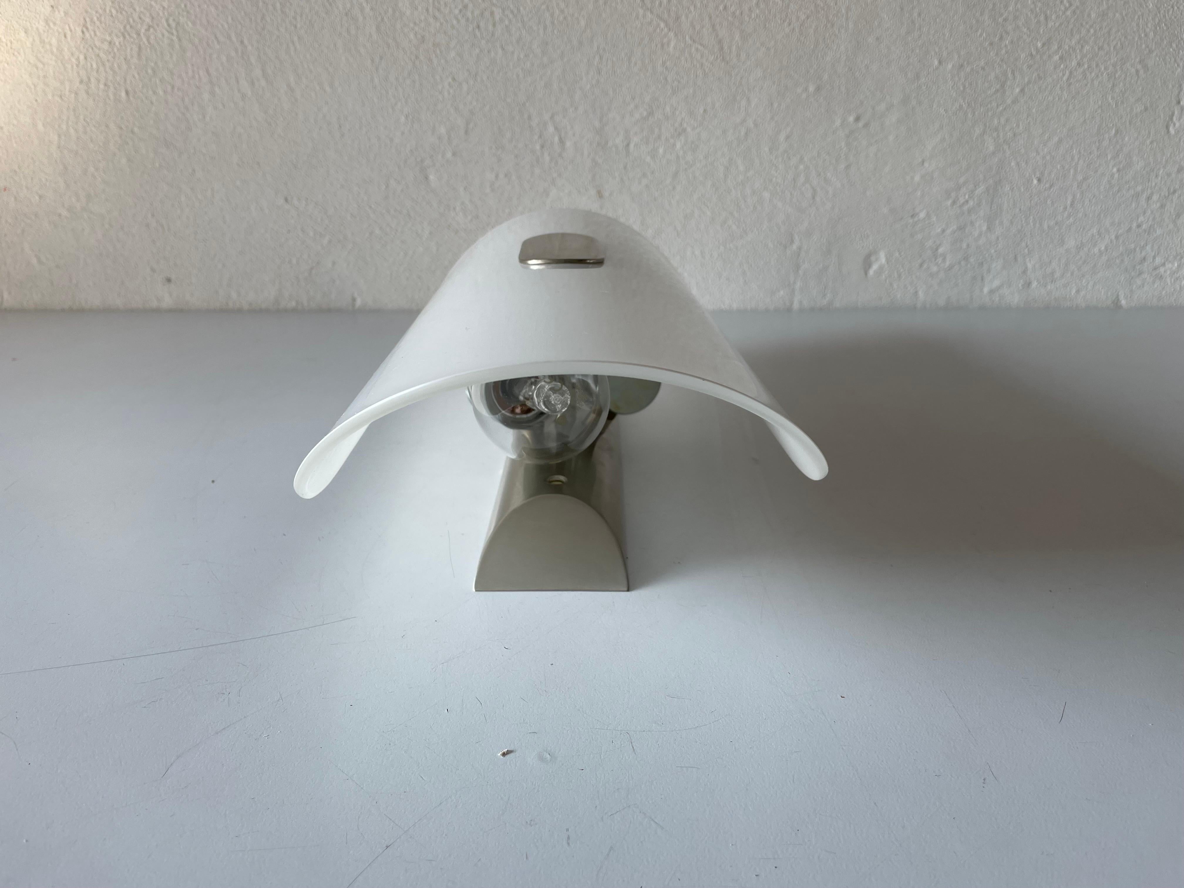 Space Age Opal Glass Model GEA Large Single Sconce by Florian Schulz, 1980s Germany For Sale