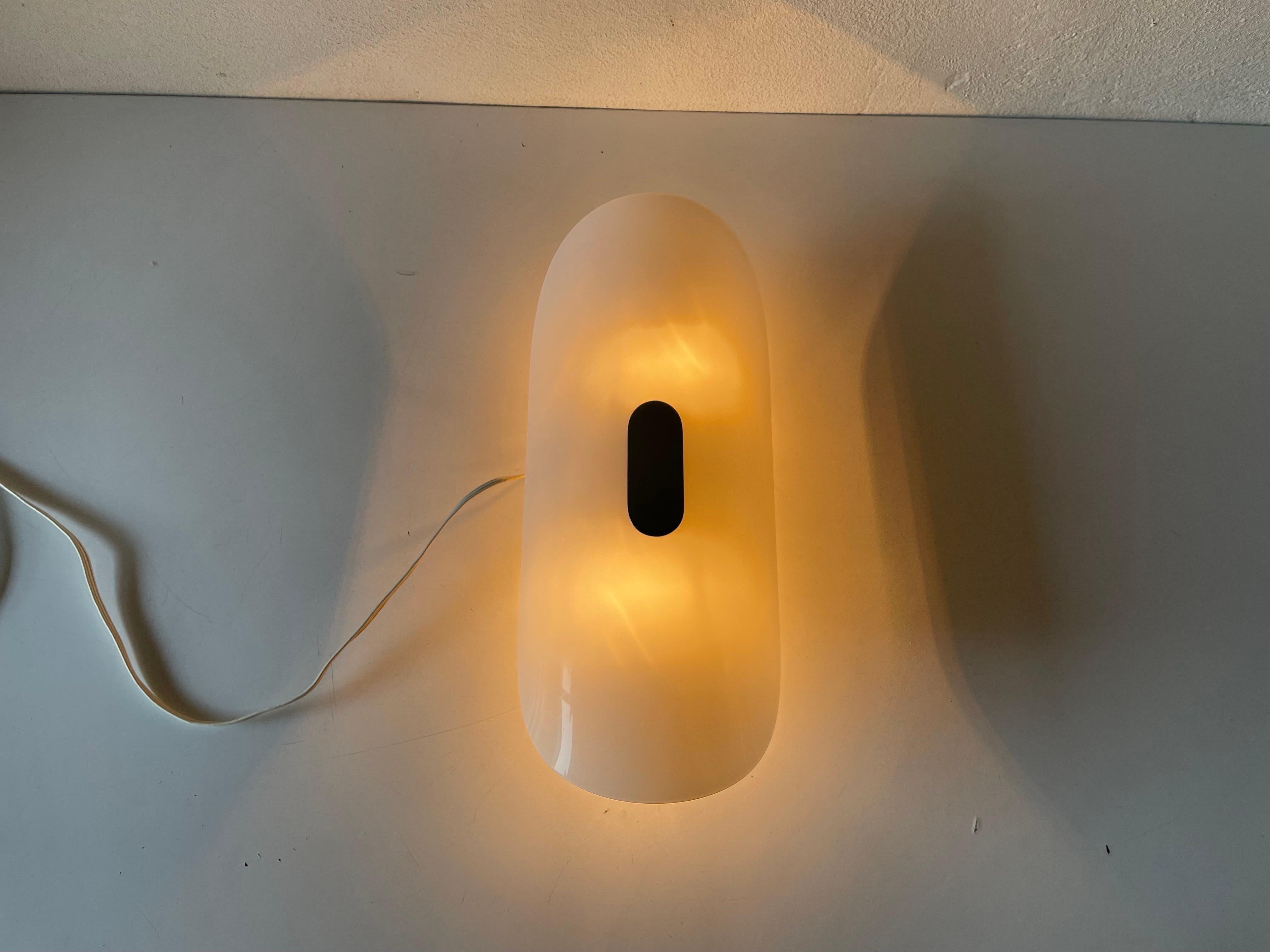 Late 20th Century Opal Glass Model GEA Large Single Sconce by Florian Schulz, 1980s Germany For Sale