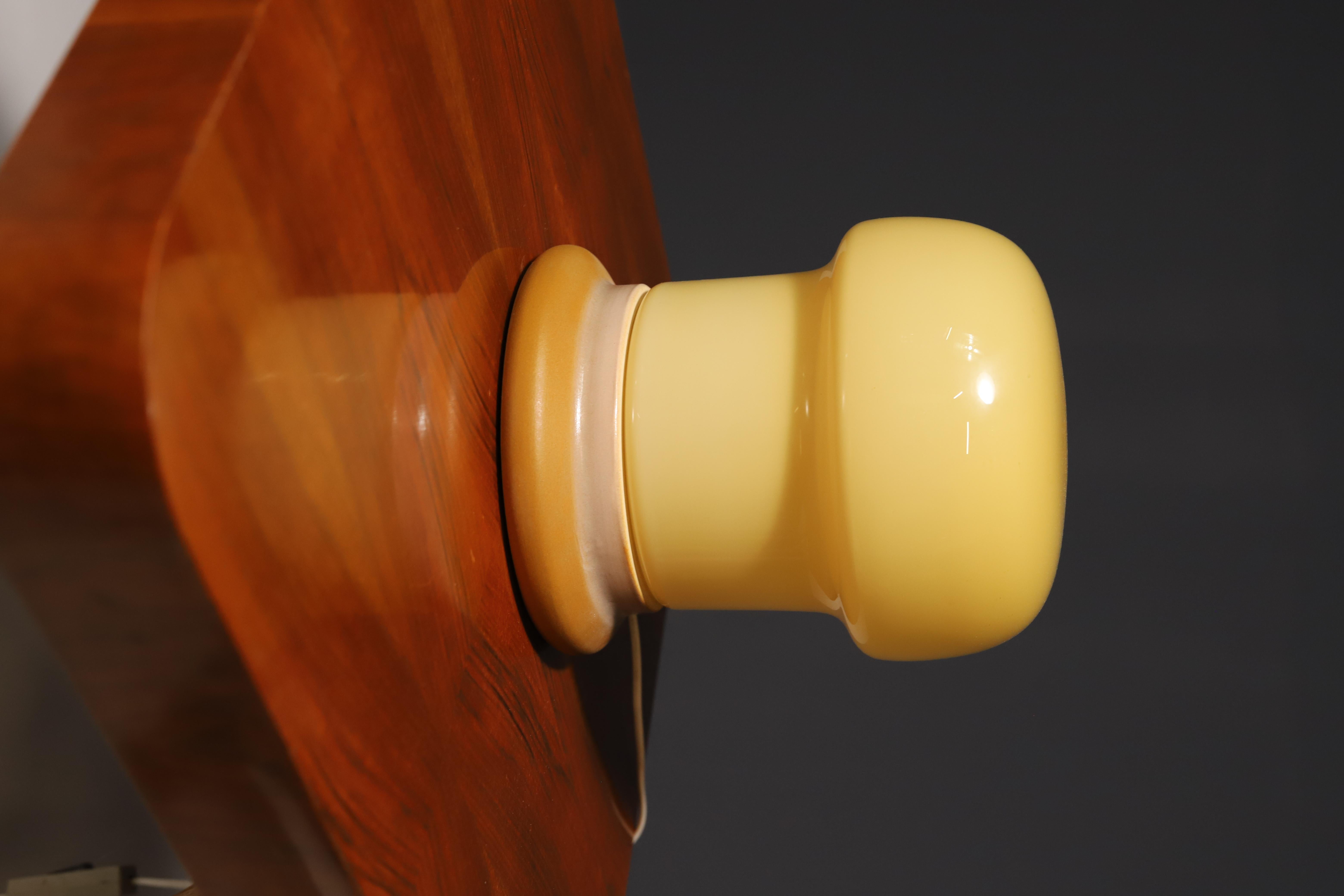 Mid-Century Modern Opal glass mushroom table lamp, designed by Karel Volf, 1970´s, Czechoslovakia For Sale