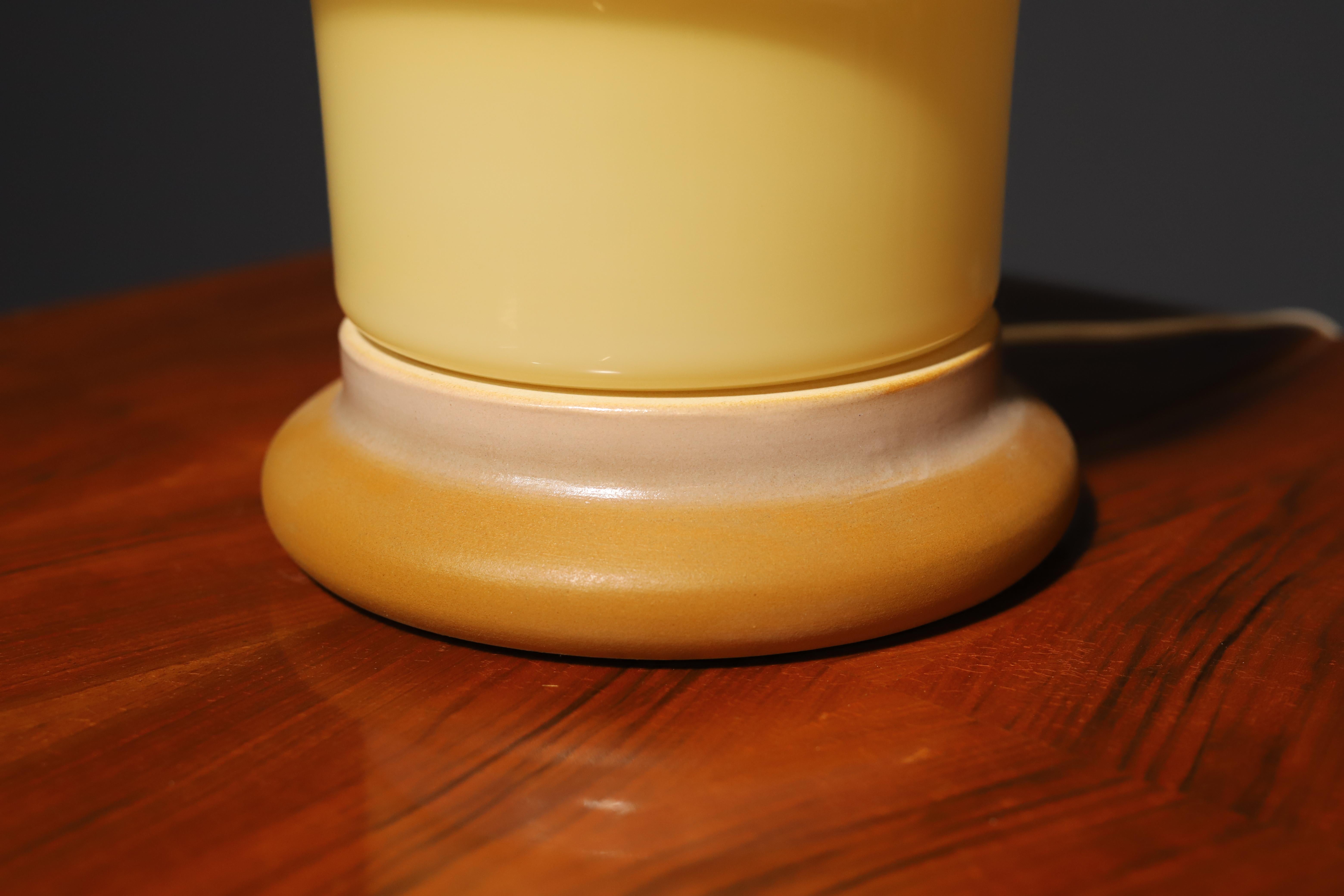 Opal glass mushroom table lamp, designed by Karel Volf, 1970´s, Czechoslovakia In Excellent Condition For Sale In Prague 8, CZ