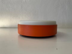Opal Glass & Orange Metal Flush Mount or Wall Sconce, 1960s, Germany