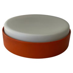 Opal Glass & Orange Metal Flush Mount or Wall Sconce, 1960s, Germany