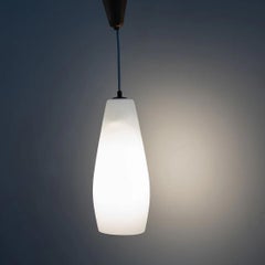 Opal glass pendant light, Italy, 1960s