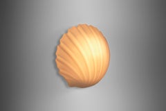 Opal Glass Seashell Wall Lamp by Glashütte Limburg, Germany 1970s
