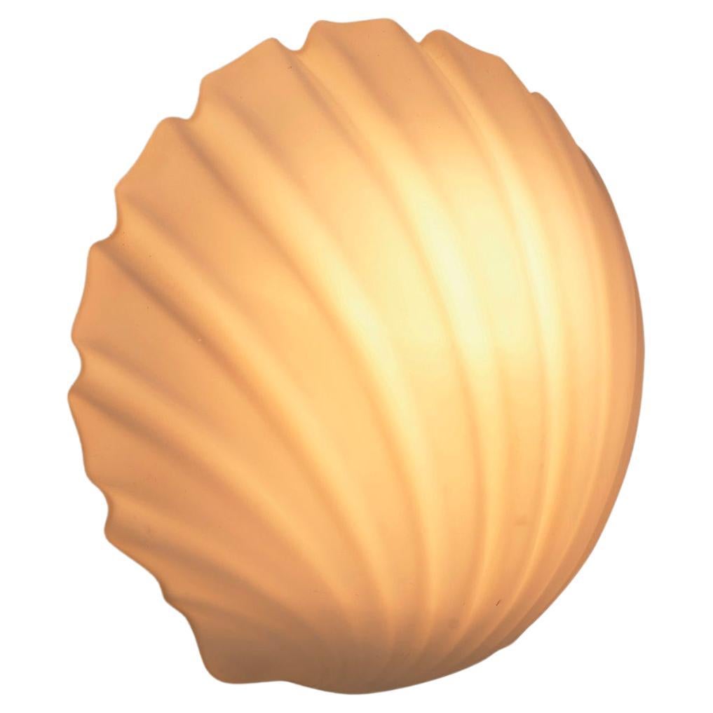 Opal Glass Seashell Wall Lamp by Glashütte Limburg, Germany 1970s For Sale