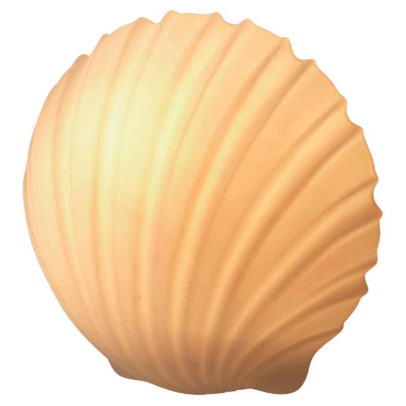 Midcentury Opaline Glass Shell Wall Lamp by Glashütte Limburg, 1960s ...