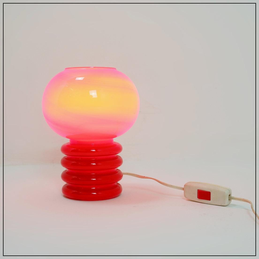 Mid-Century Modern Lampe de table en verre opale par Herwig & Frank Sterckx pour De Rupel, Belgique années 1960 en vente