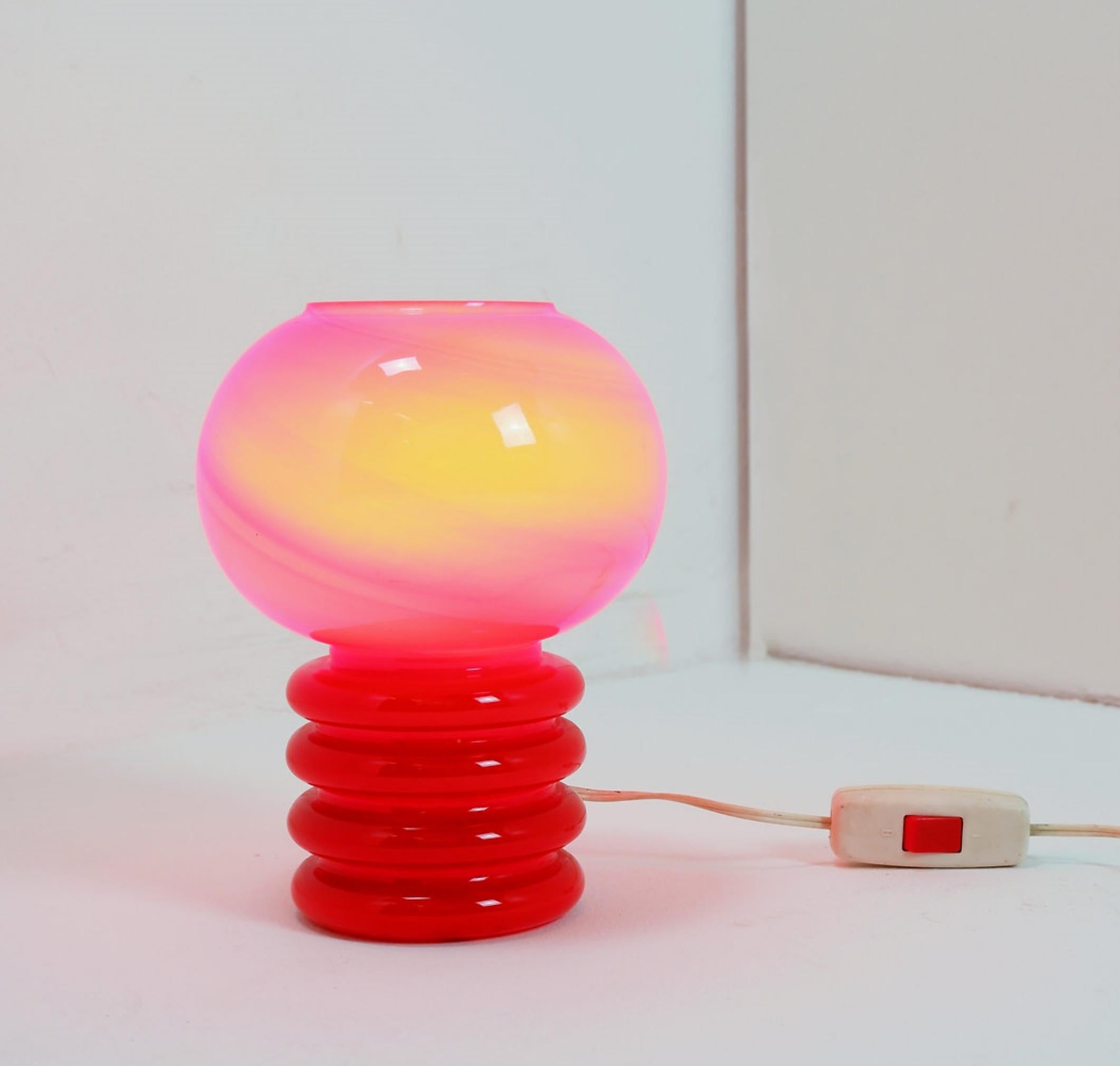 Lampe de table en verre opale par Herwig & Frank Sterckx pour De Rupel, Belgique années 1960 en vente 1