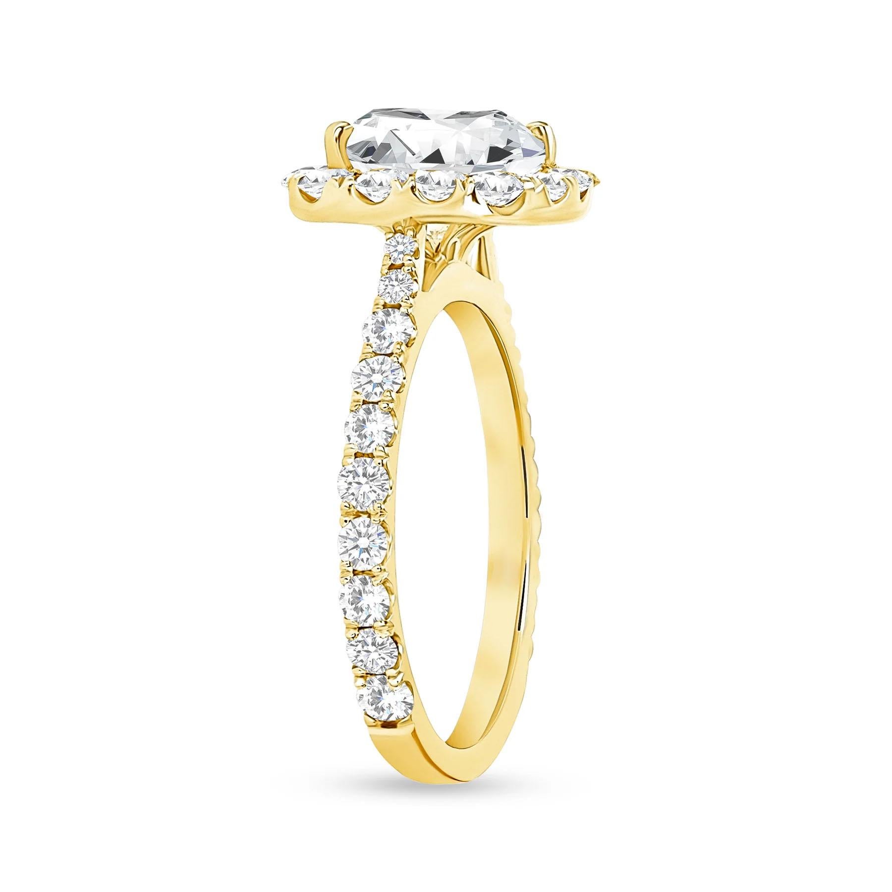 For Sale:  Opal Esoteric Cushion Cut 18K Gold Halo Engagement Ring 2
