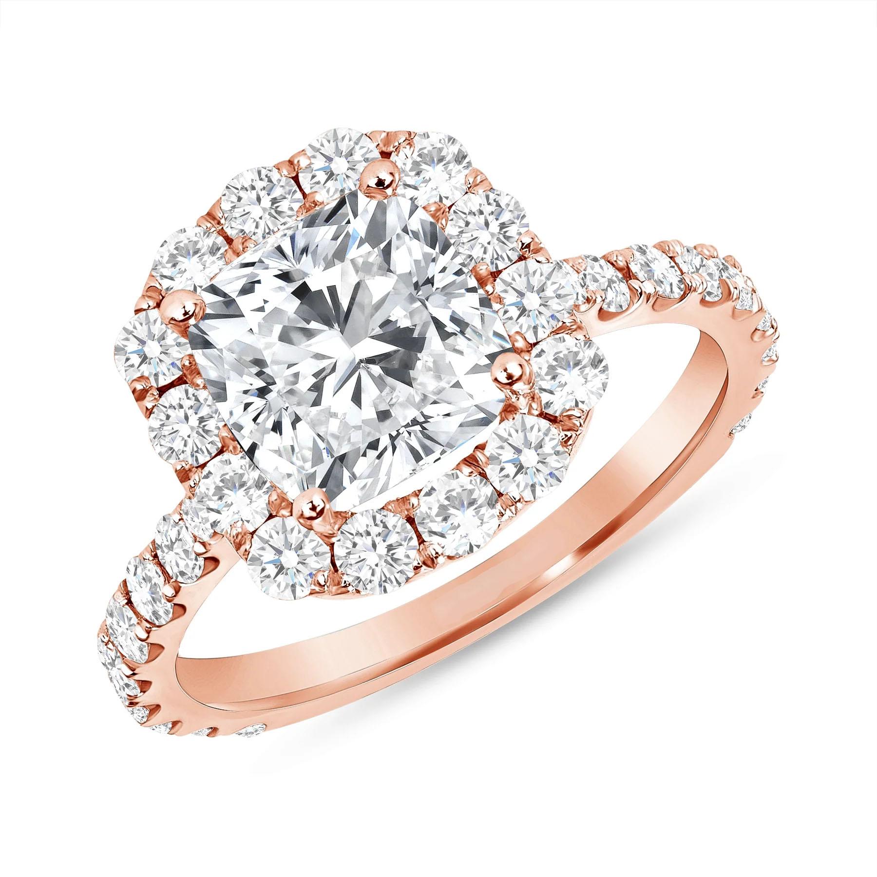 For Sale:  Opal Esoteric Cushion Cut 18K Gold Halo Engagement Ring 3