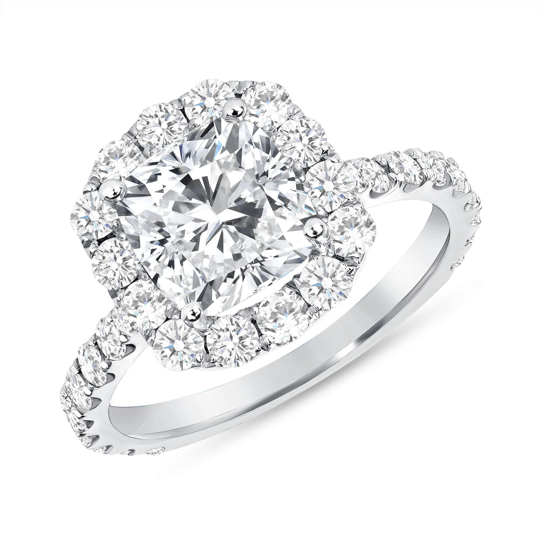 For Sale:  Opal Esoteric Cushion Cut 18K Gold Halo Engagement Ring 5