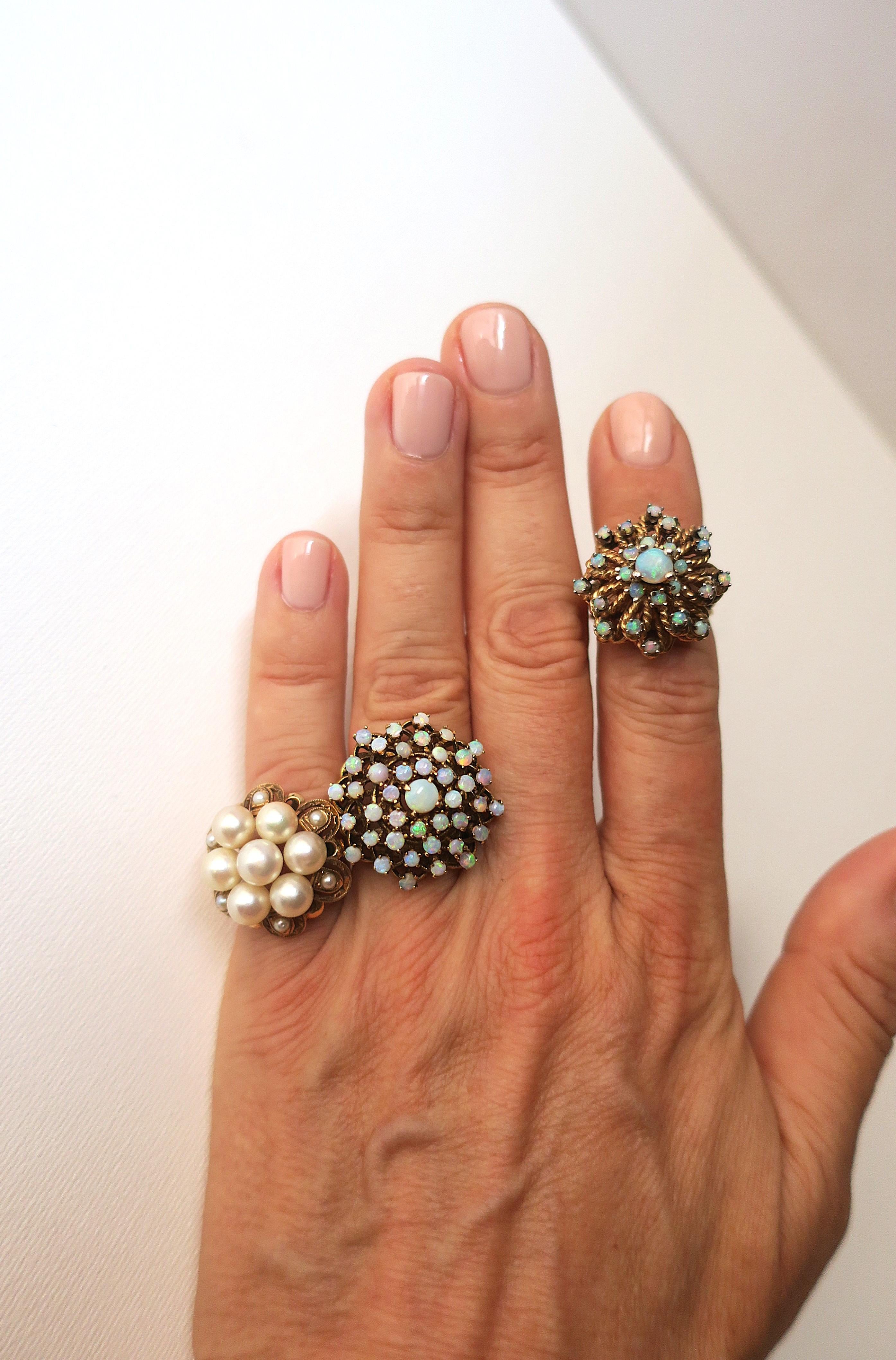 Anello cocktail in oro opalino in vendita 1