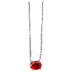 Opal Gold Necklace Orange Fire Opal Rainbow Reflections Choker Chain
