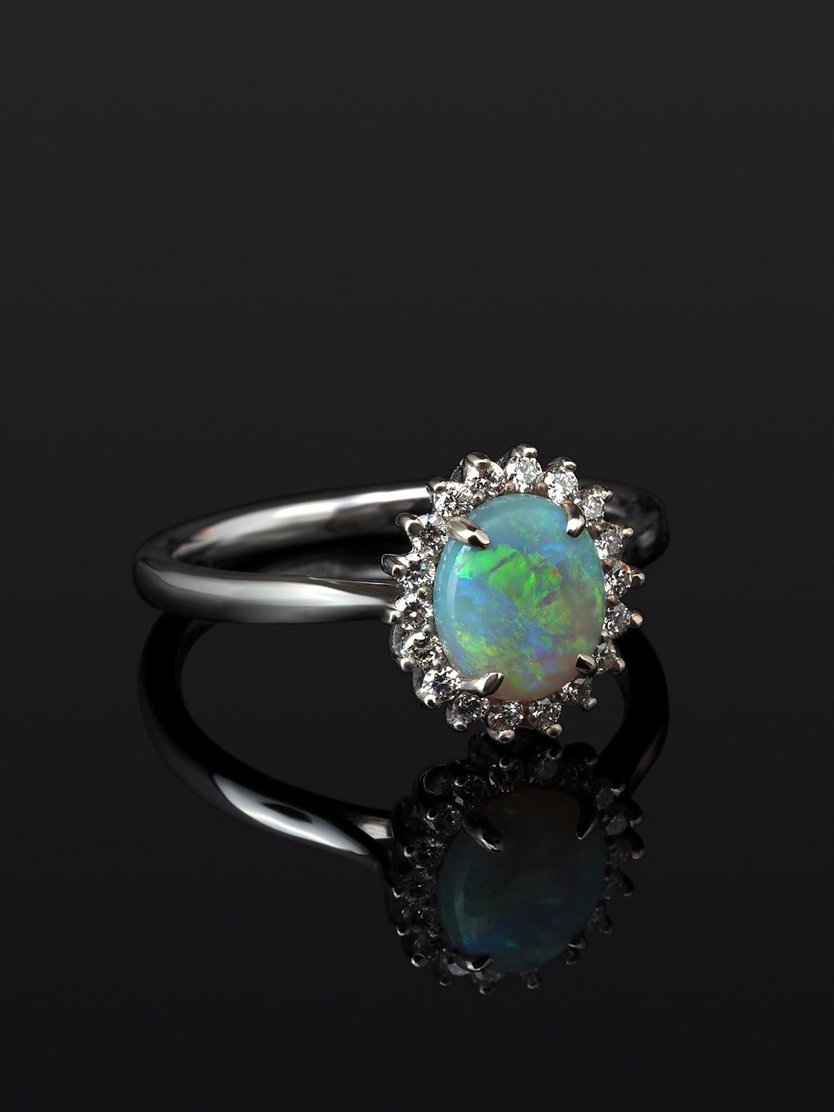 iridescent opal ring