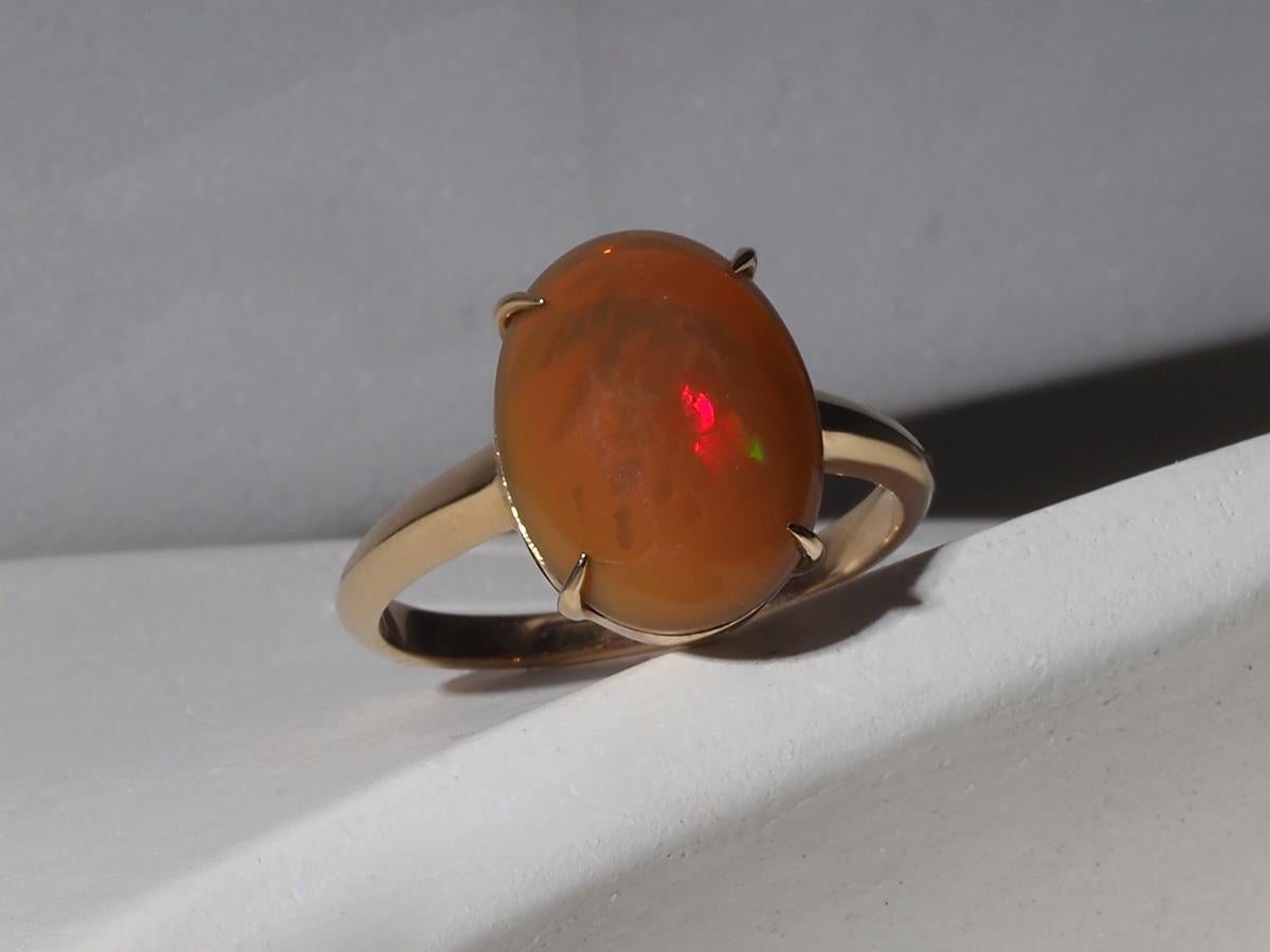 Bague en or opale Bague de promesse de fiançailles en vente 5