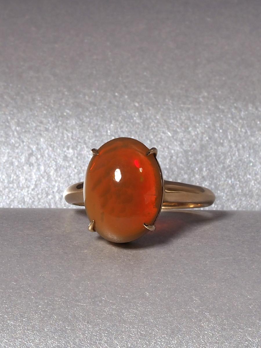 Opal Gold Ring Verlobungsring Versprechen für Damen oder Herren im Angebot