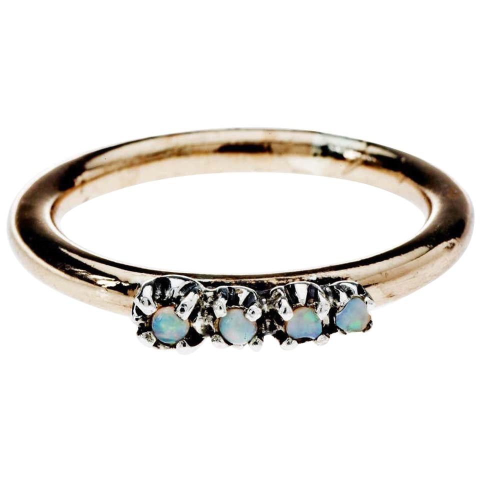 Opal Gold Ring Victorian Style Cocktail Ring J Dauphin For Sale