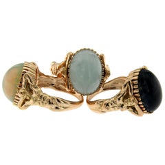 Opal Gold Sculptural Body Dome Unisex Ring