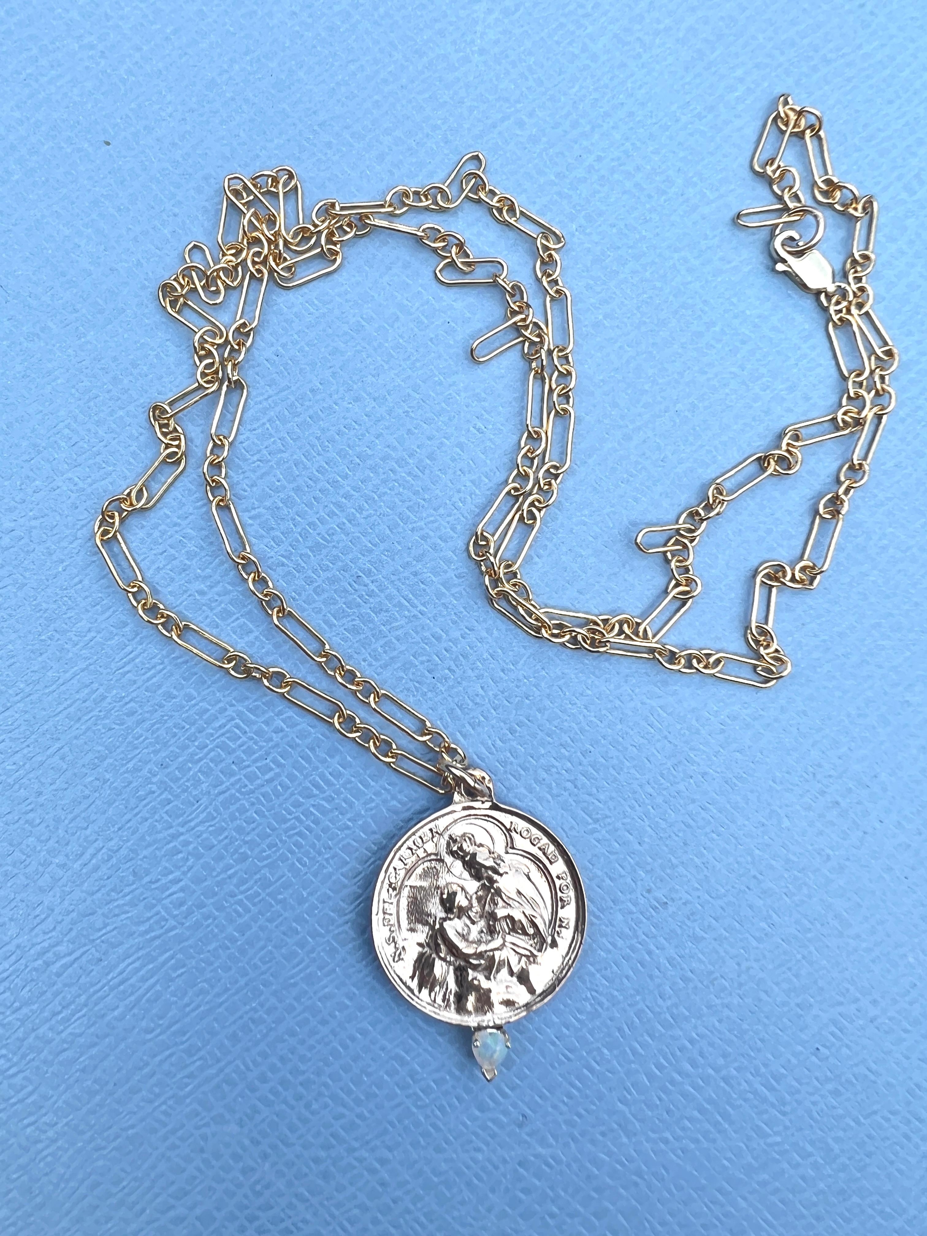 Opal Herz Carmen Medaillon Kette Halskette J Dauphin im Angebot 4