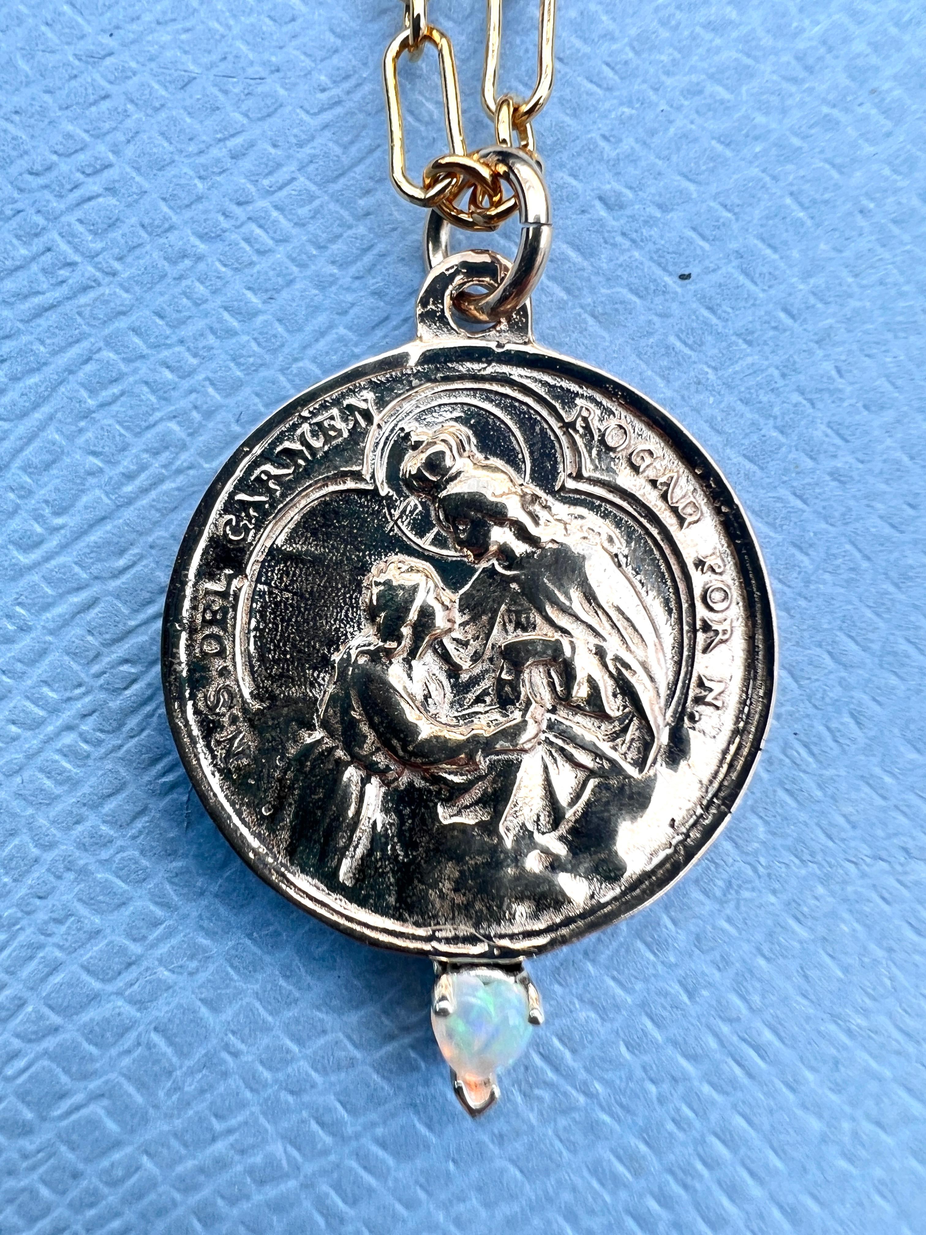 Opal Herz Carmen Medaillon Kette Halskette J Dauphin Damen im Angebot