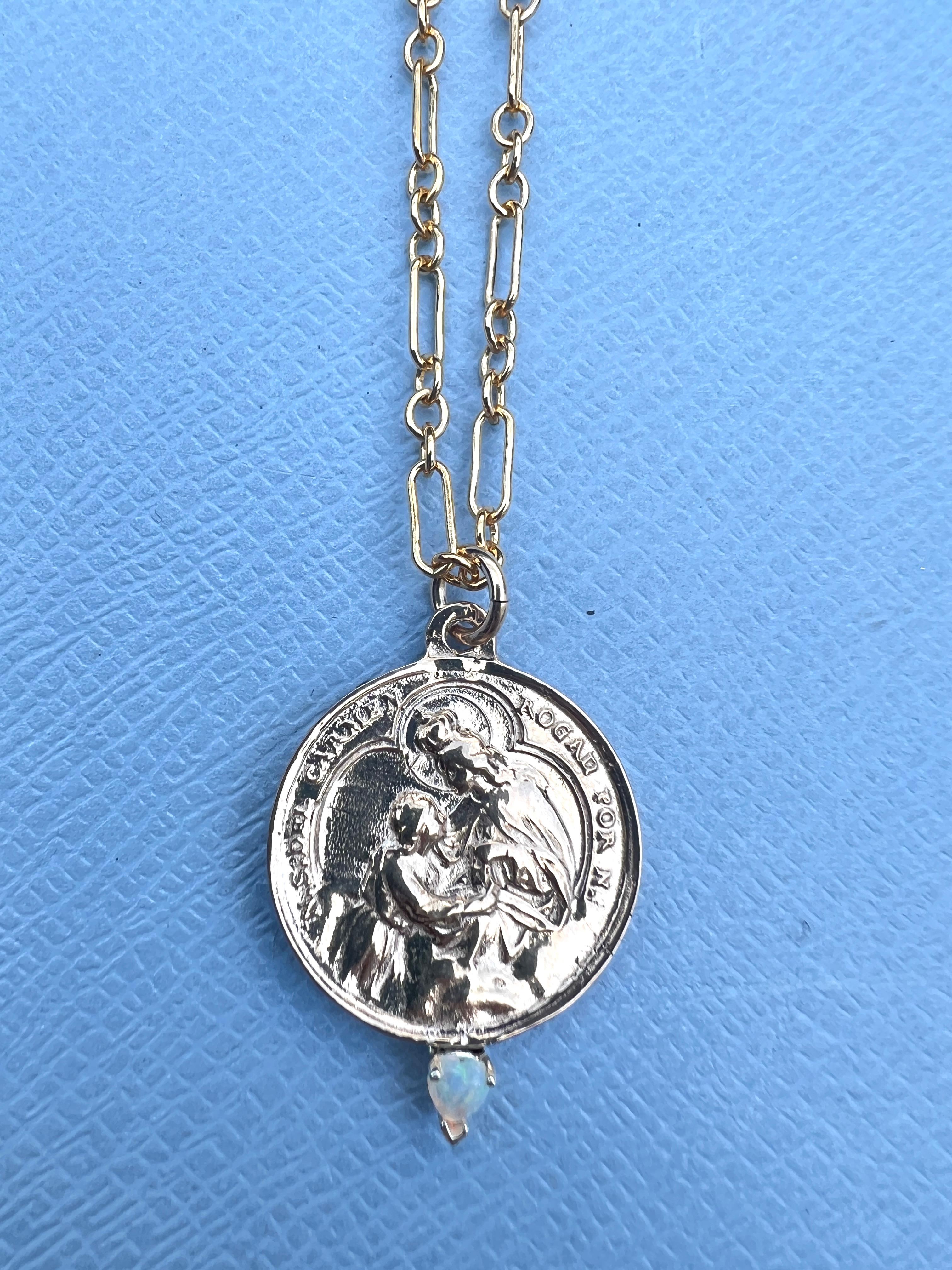 Opal Herz Carmen Medaillon Kette Halskette J Dauphin im Angebot 2