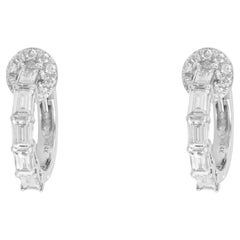 Opal Huggies 14K (or 18k upon request) White Gold Diamond Earrings