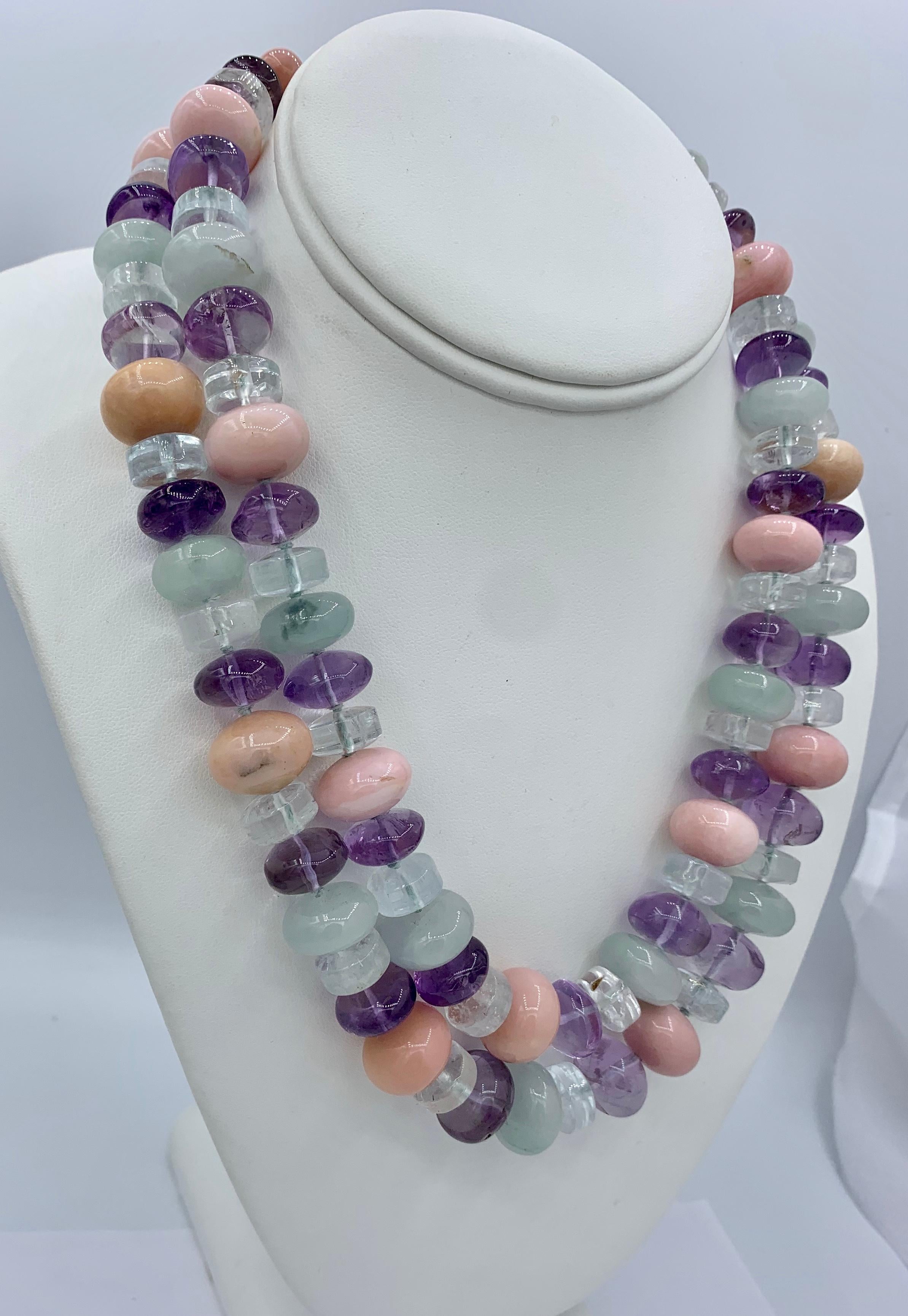 Collar de ópalo, jade, amatista y cristal de roca Estate Barbara Taylor Bradford OBE Contemporáneo en venta