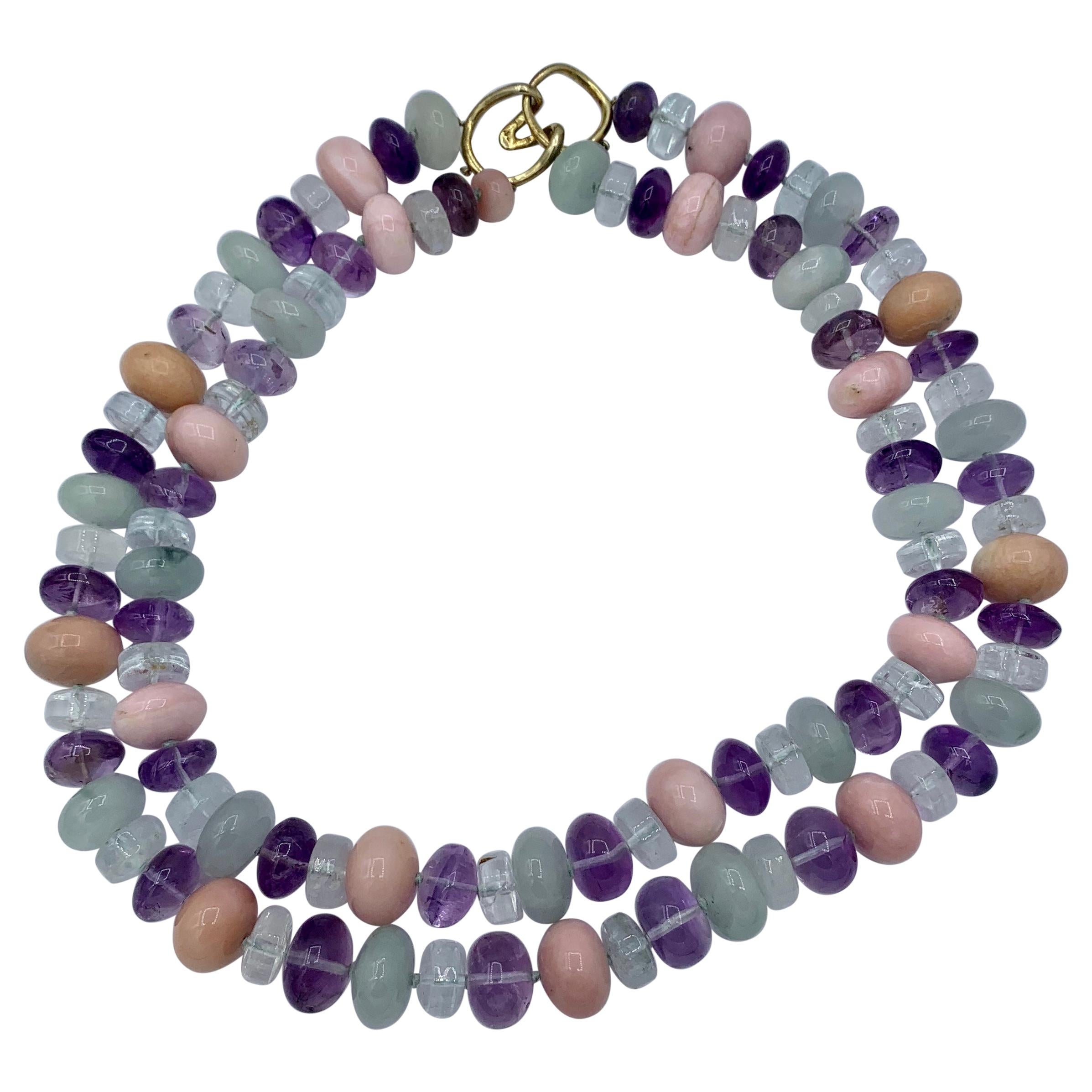 Opal Jade Amethyst Rock Crystal Necklace Estate Barbara Taylor Bradford OBE