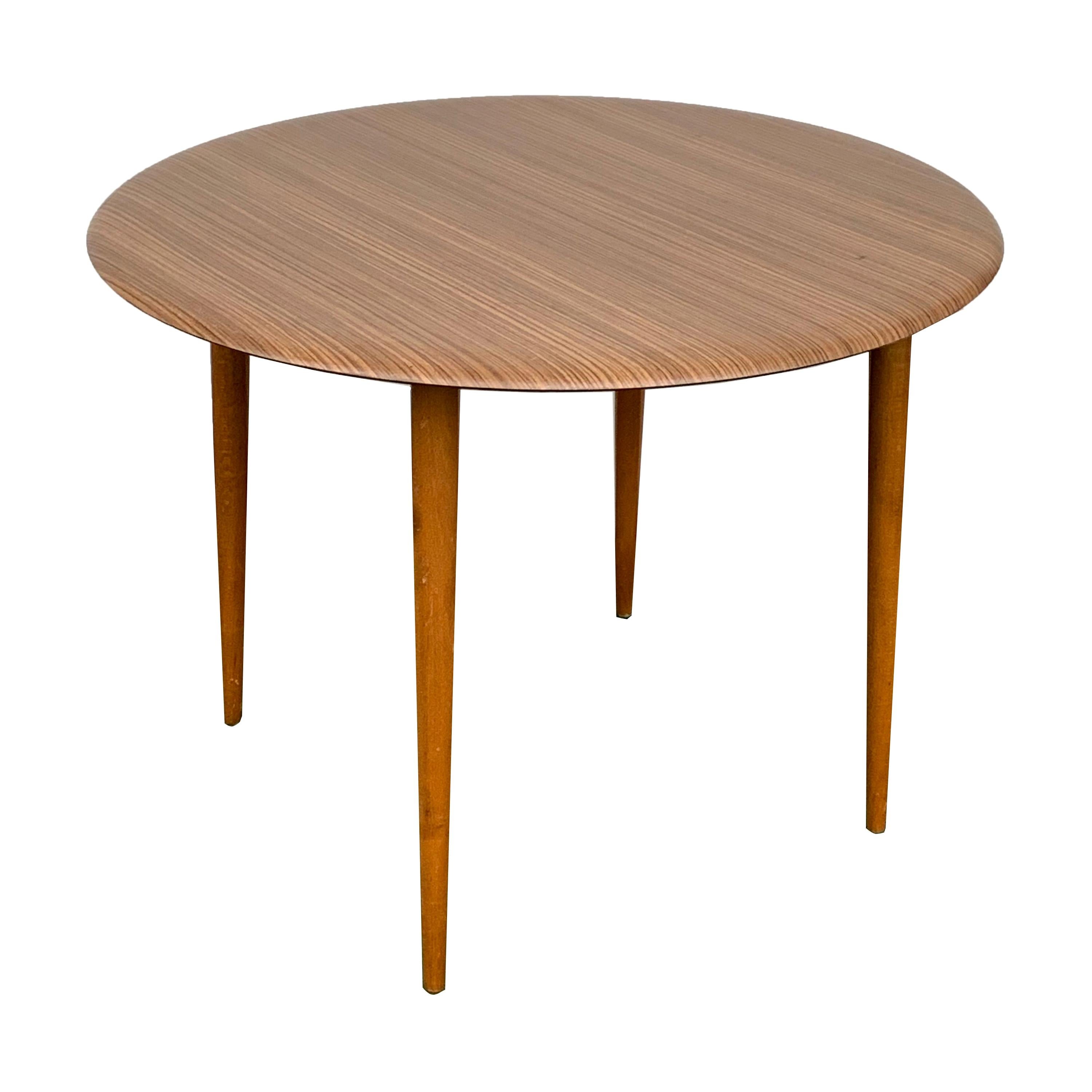 Opal Kleinmöbel Midcentury Resin and Wood German Round Coffee Table, 1960s