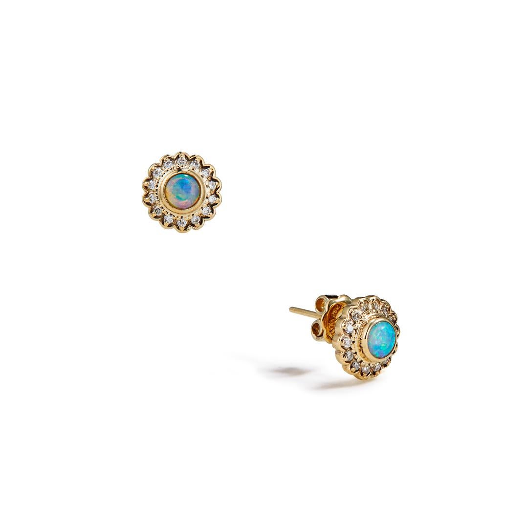 Contemporary Opal Lace Earrings with Diamonds For Sale