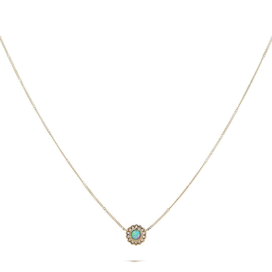 Contemporary Opal Lace Necklace with Diamonds For Sale