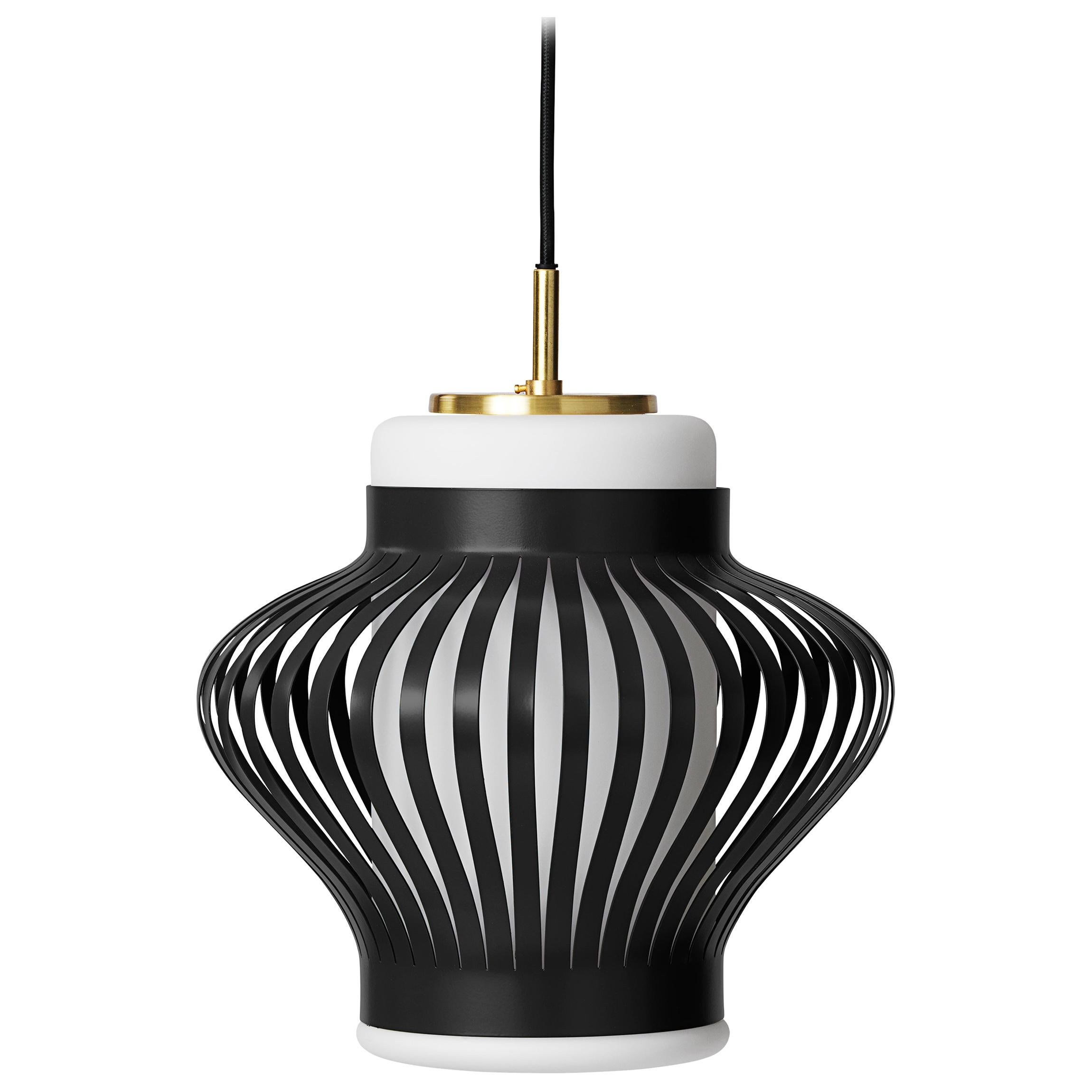 For Sale: Black Opal Lamella Pendant Lamp, by Arne Hovmand-Olsen from Warm Nordic