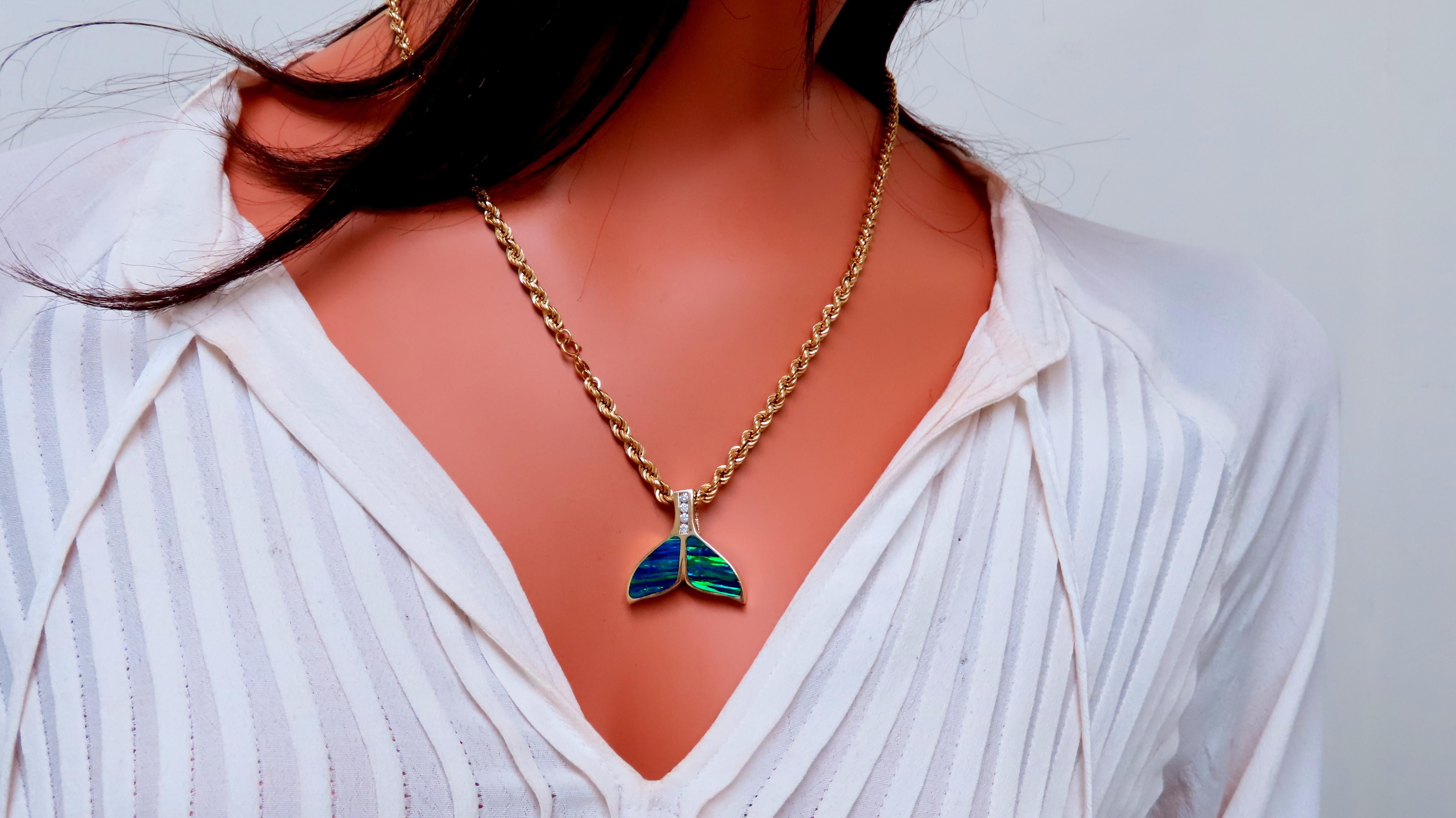 Donna Collana a catena Opal Large Whale Tale Rope in oro 14kt 12513 in vendita