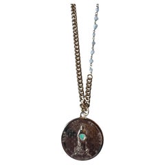 Opal Medal Necklace Chain Pearl Rosario
