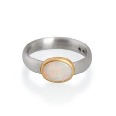 Opal Mixed Metal Ring, Platinum & 22 Carat Gold