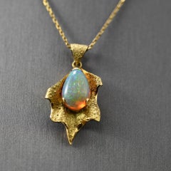 Collar Ópalo, Colgante Oro Amarillo 18K, 9.7gr