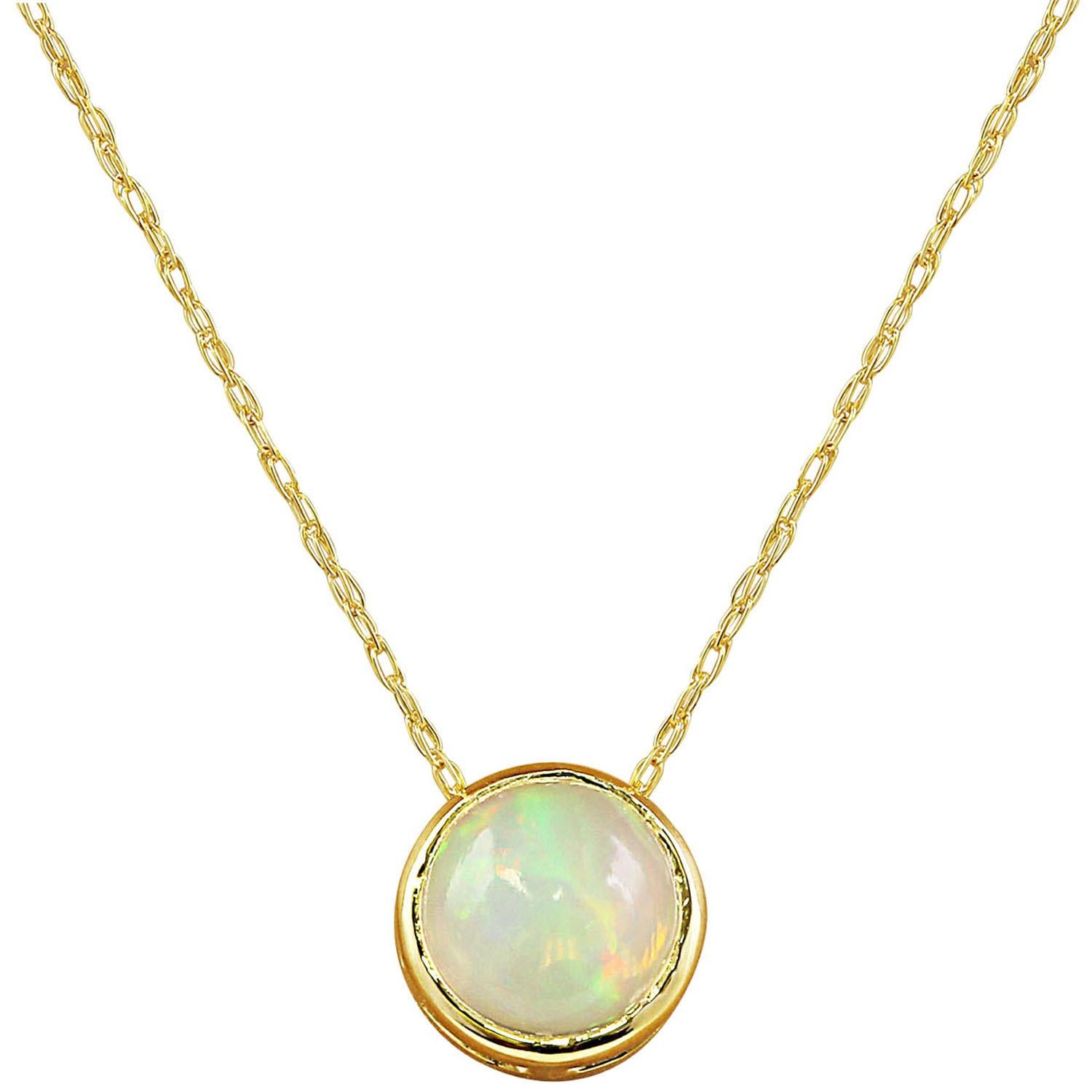 Opal Necklace In 14 Karat Yellow Gold  In New Condition For Sale In Los Angeles, CA
