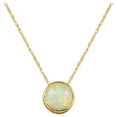 Opal Necklace In 14 Karat Yellow Gold 
